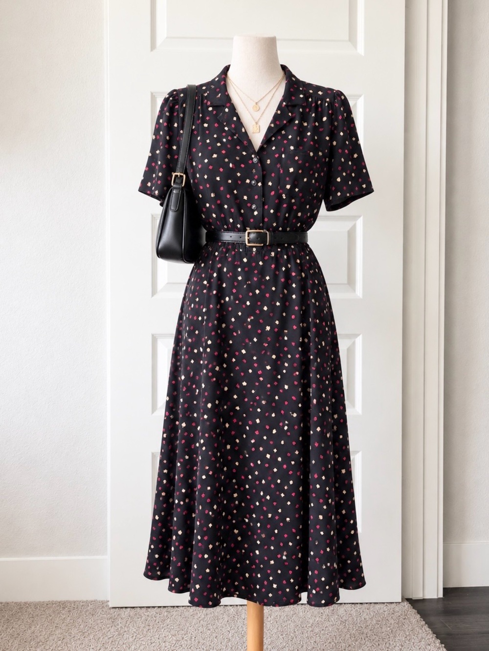 Vintage Diane von Furstenberg 100% Silk Playing Card Print Midi Dress DVF